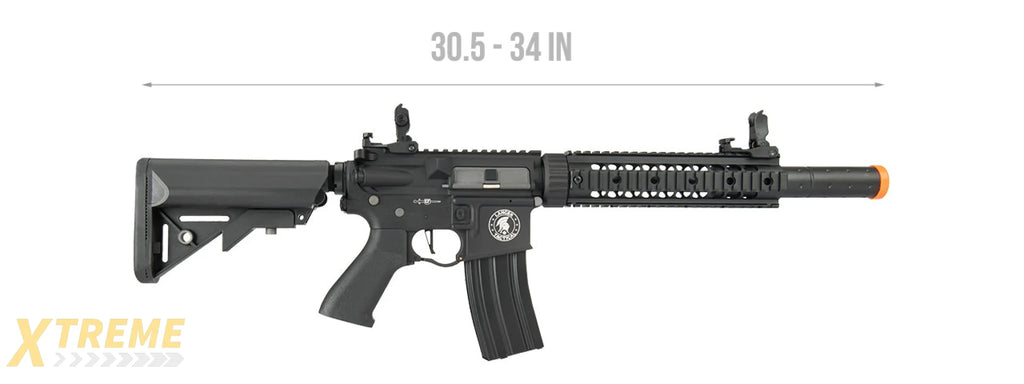 Lancer Tactical Low FPS Proline Gen 2 10 M4 Carbine Airsoft AEG Rifle with Mock Suppressor (Color: Black)