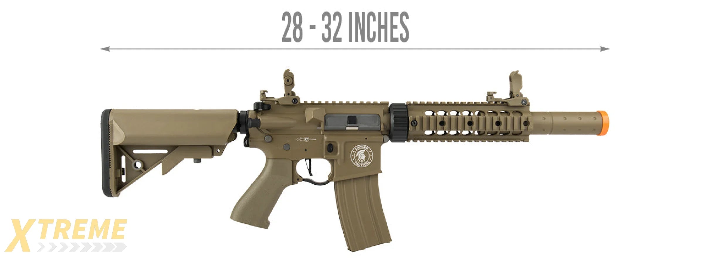 Lancer Tactical Low FPS Proline Gen 2 7 M4 Carbine Airsoft AEG Rifle with Mock Suppressor (Color: Tan)