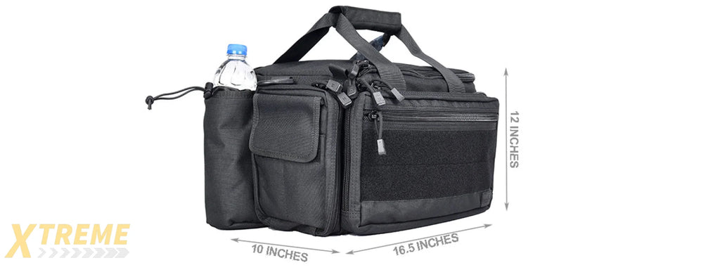 Lancer Tactical Shooting Range Bag w/ Shoulder Strap [Weather Resistant] (BLACK)