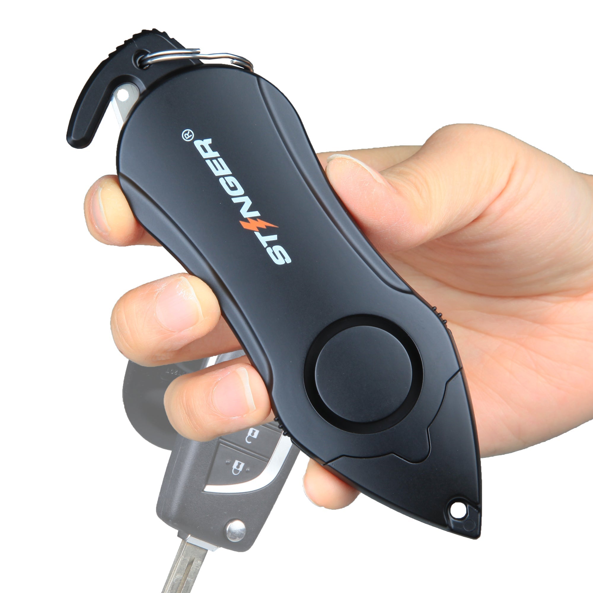 Personal Alarm Keychain Safety Emergency Tool (Black)