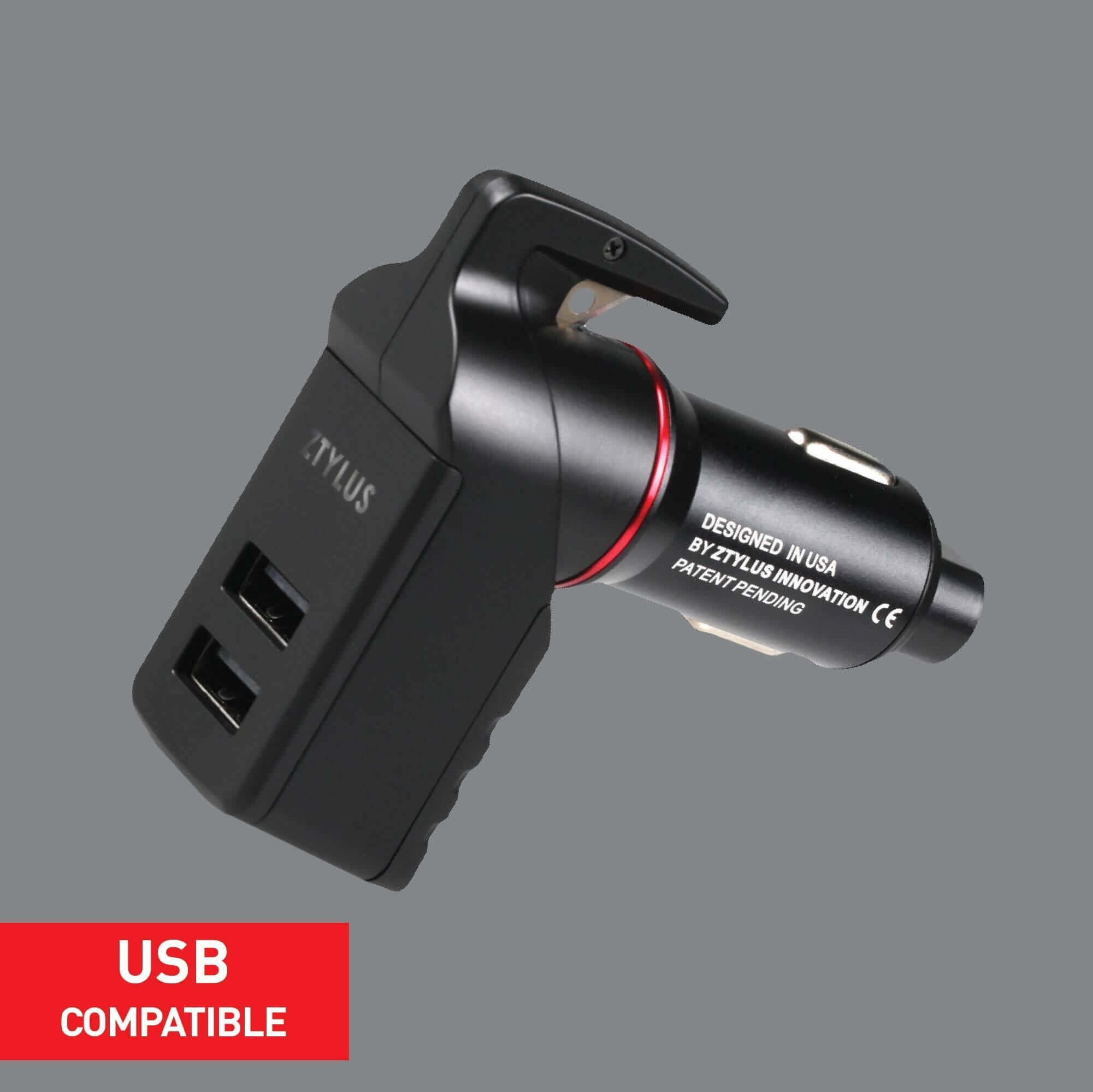 USB Car Charger Emergency Tool (Black)