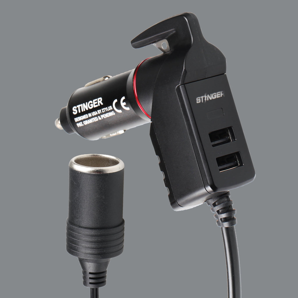 USB Car Charger Emergency Tool With Single Cigarette Lighter Connection