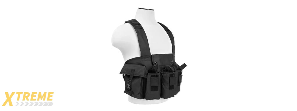 NCSTAR TACTICAL 6 POCKET AK CHEST RIG - ADJUSTABLE MODULAR LOAD CARRYING MILITARY GEAR