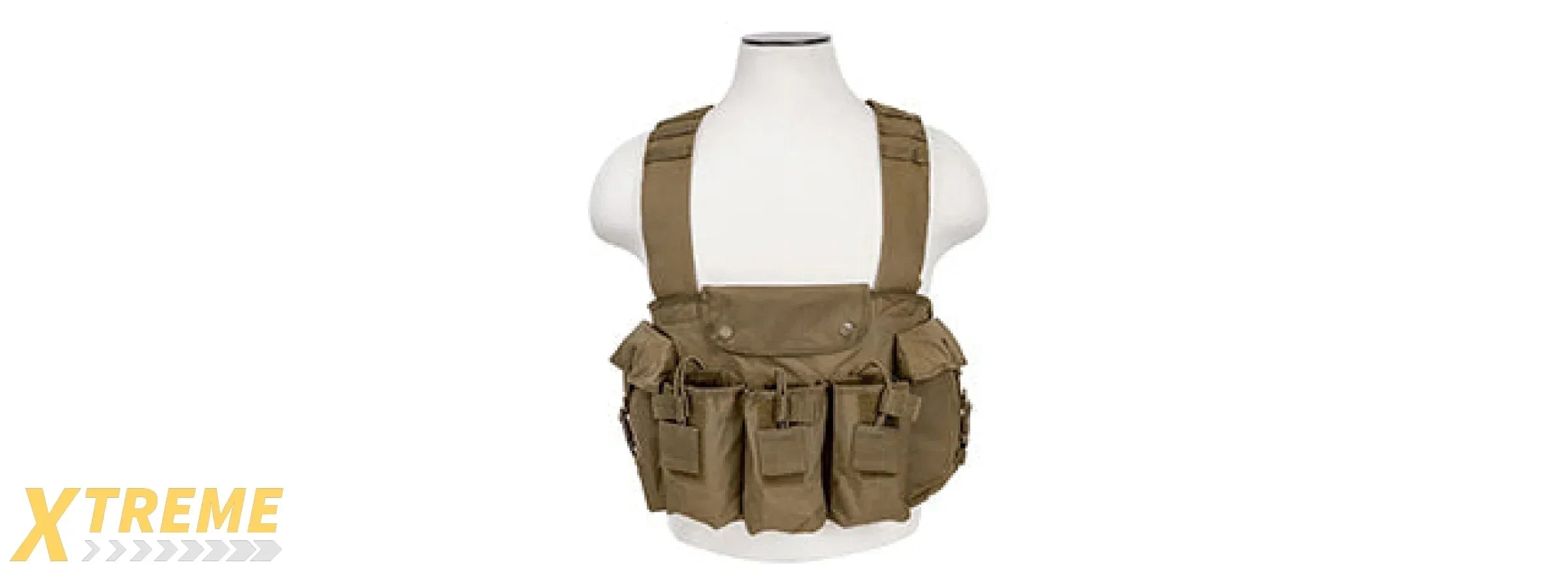 NCSTAR TACTICAL 6 POCKET AK CHEST RIG - ADJUSTABLE MODULAR LOAD CARRYING MILITARY GEAR