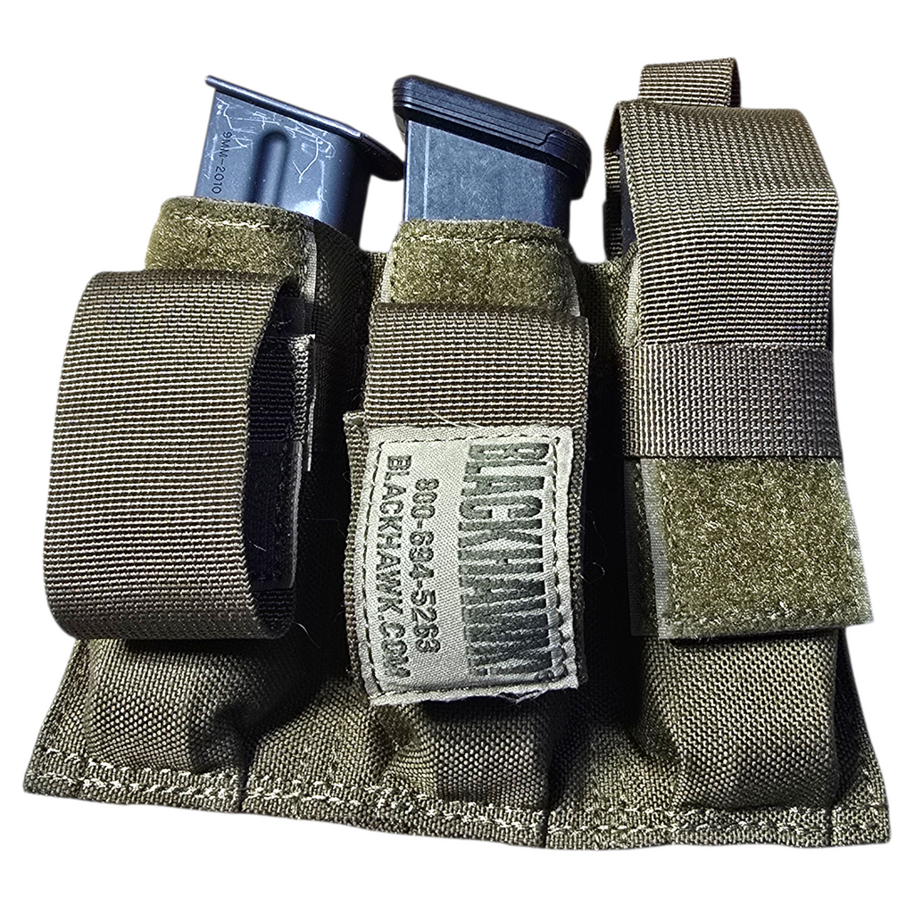 Blackhawk! Coyote Belt Mounted Triple Pistol Mag Pouch