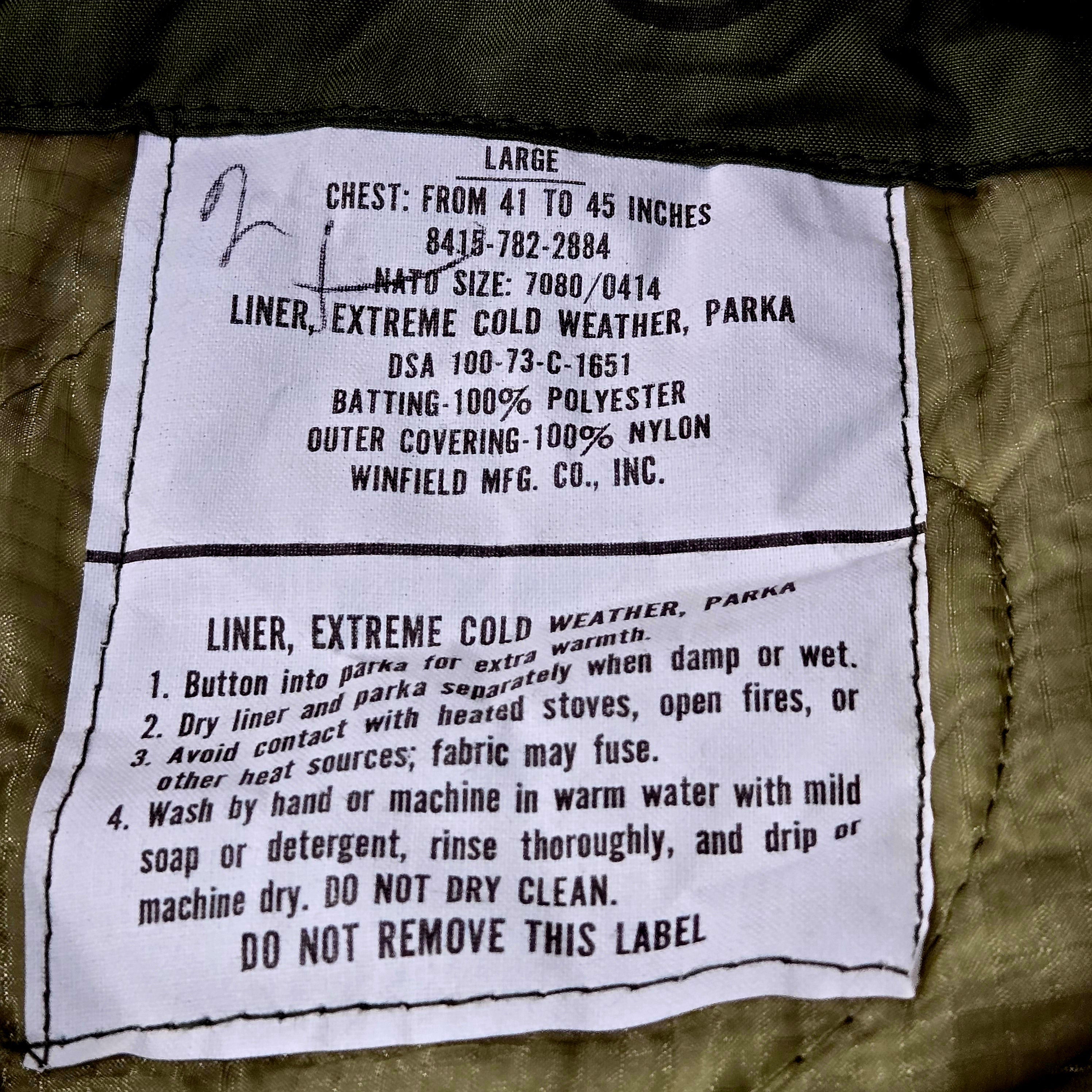 Extreme Cold Weather Parka Liner (Smoking Jacket)