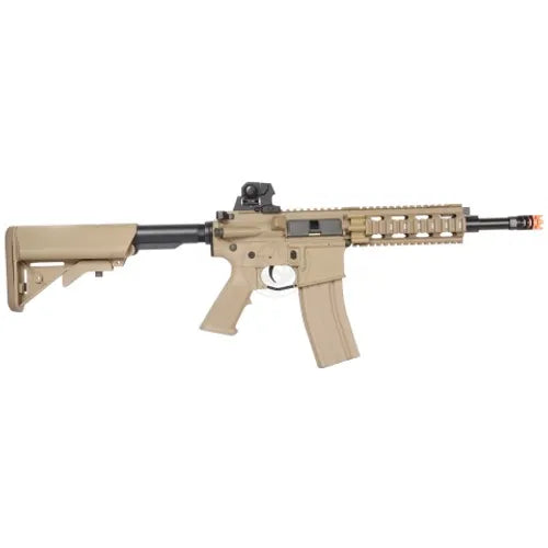 G&G COMBAT MACHINE GR16 CQW RUSH EBB AEG AIRSOFT RIFLE - DESERT TAN