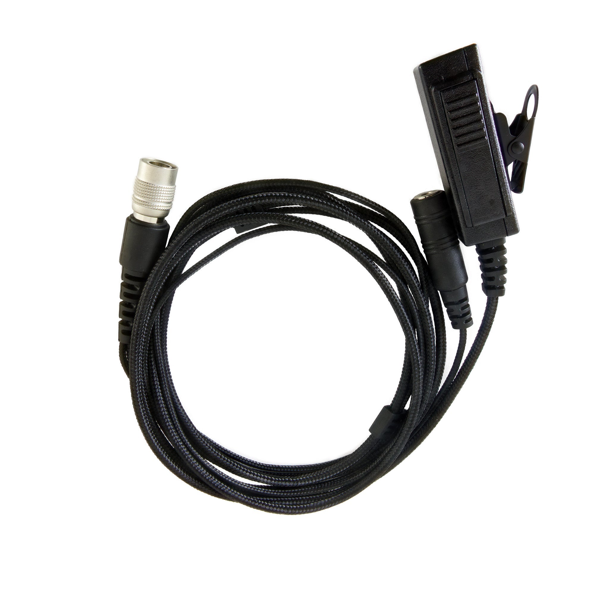 Braided Fiber Tactical Mic & Invisible Series Tubeless Earpiece Complete Kit w/ Quick Disconnect (Hirose) - All Kenwood 2 Pin TK & NEXEDGE (NX), Baofeng, BTECH, Rugged Radios, Diga-Talk, TYT, AnyTone, Alinco, Relm/BK Radio, Quansheng, Wouxon, Retevis