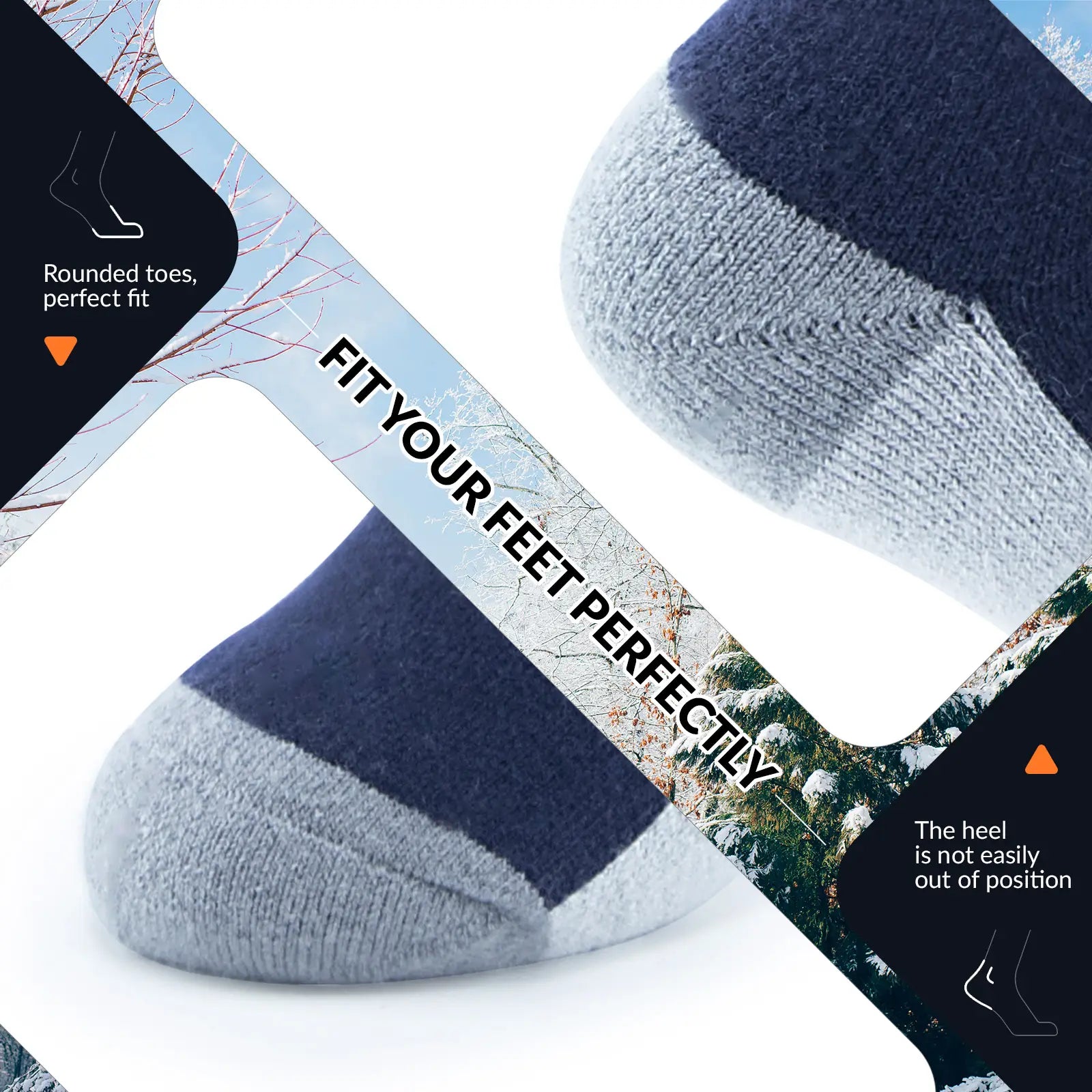 Kids Wool Blend Ski Socks, Cold Weather Knee-high Warm Socks for Winter