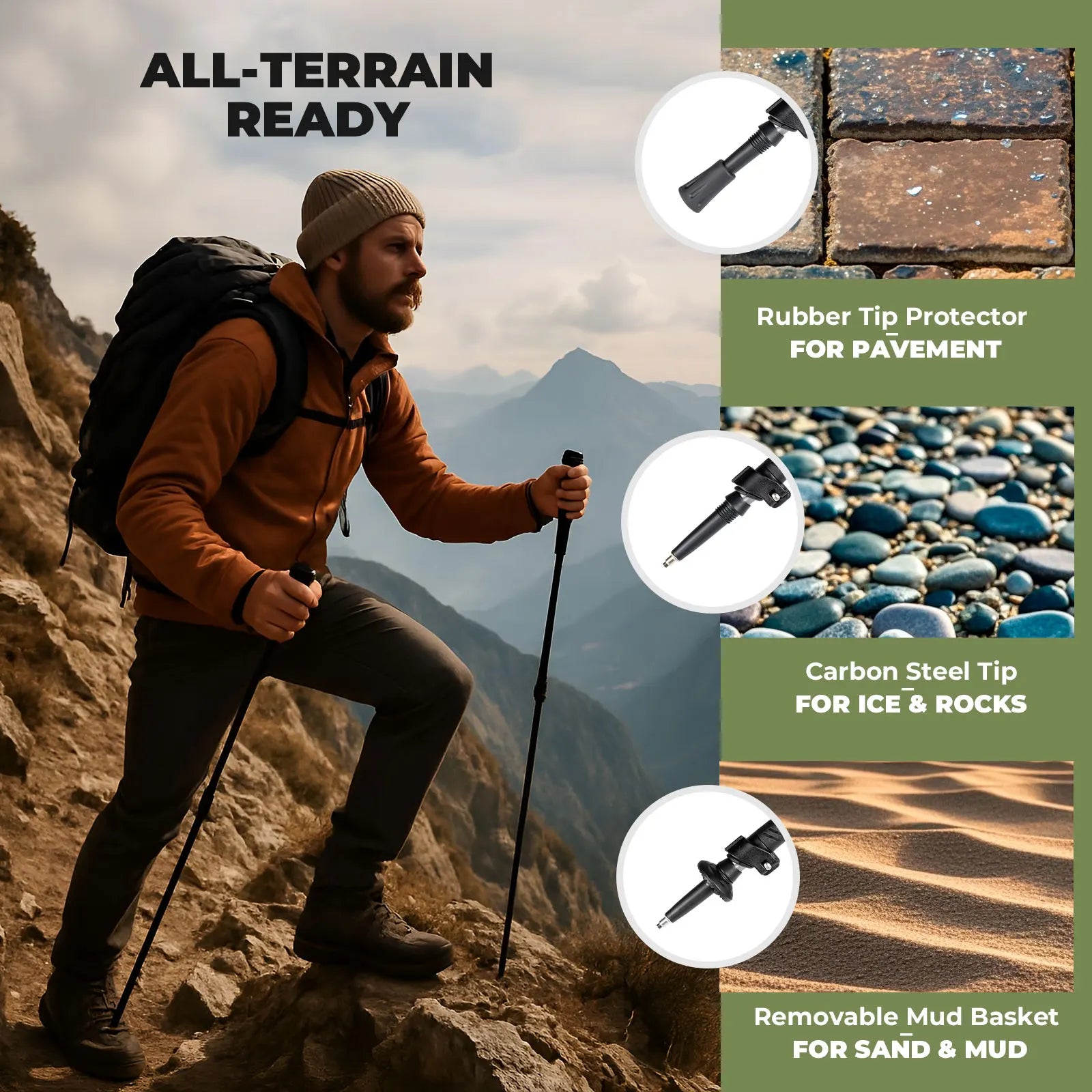 Ultra-Light 3-Section Trekking Pole