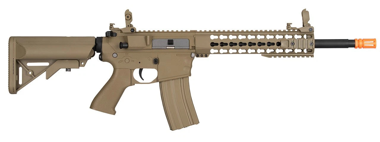 Lancer Tactical Low FPS Gen 2 10" KeyMod M4 Evo Airsoft AEG Rifle (Color: Tan)