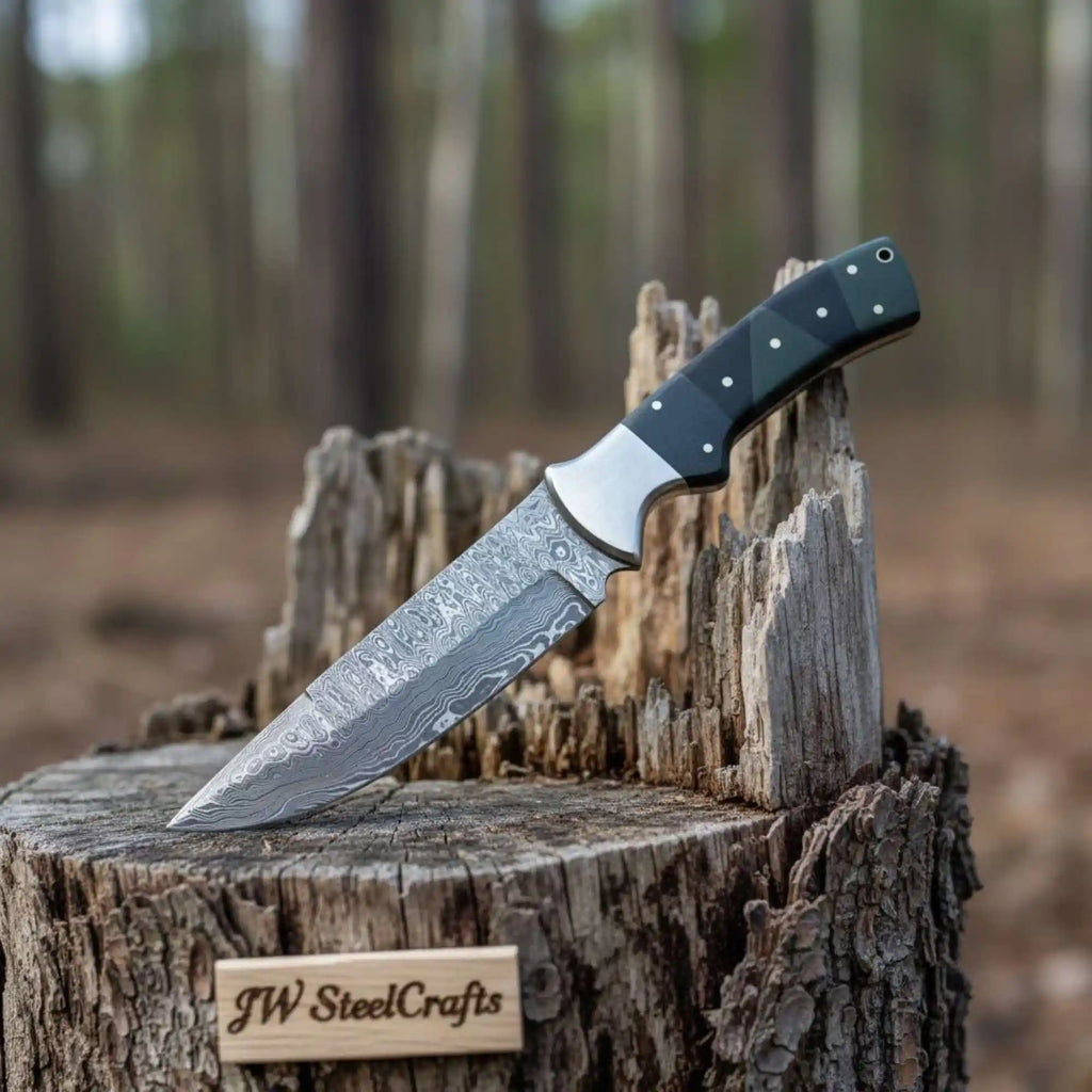 Sheffield Pattern Bowie Knife Damascus Clip Point Handmade JW SteelCrafts