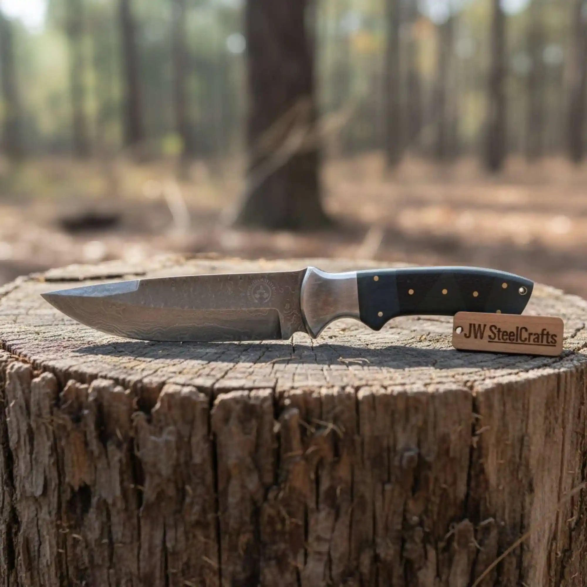Sheffield Pattern Bowie Knife Damascus Clip Point Handmade JW SteelCrafts