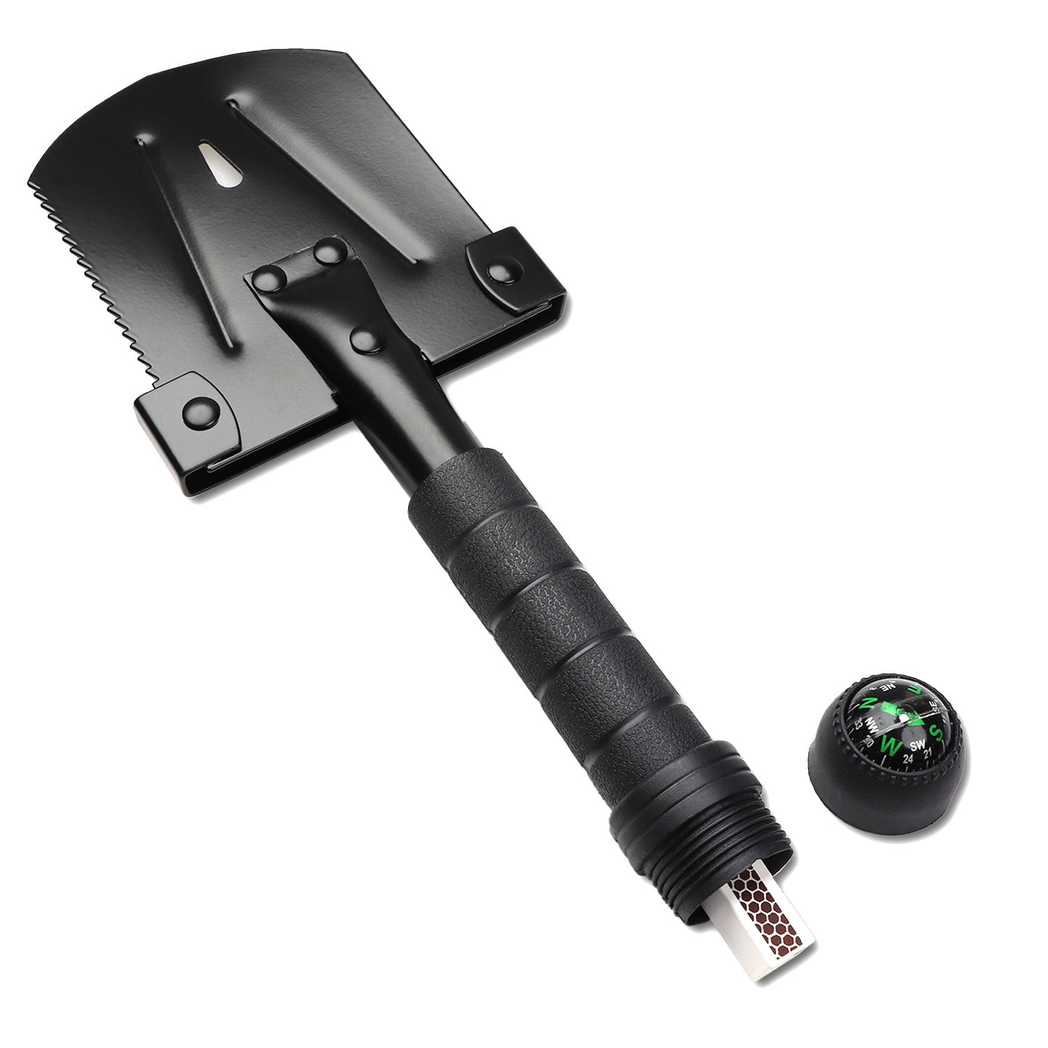 Compact Multi-Function Survival Shovel | Folding Tool with Compass & Survival Kit