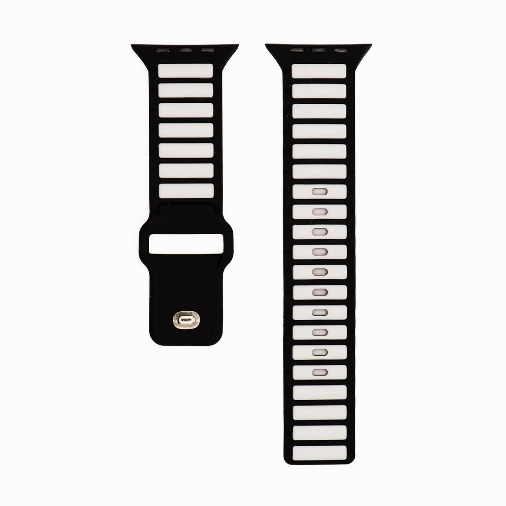 Silicone Ripple Band - For Apple Watch ULTRA - Black & White