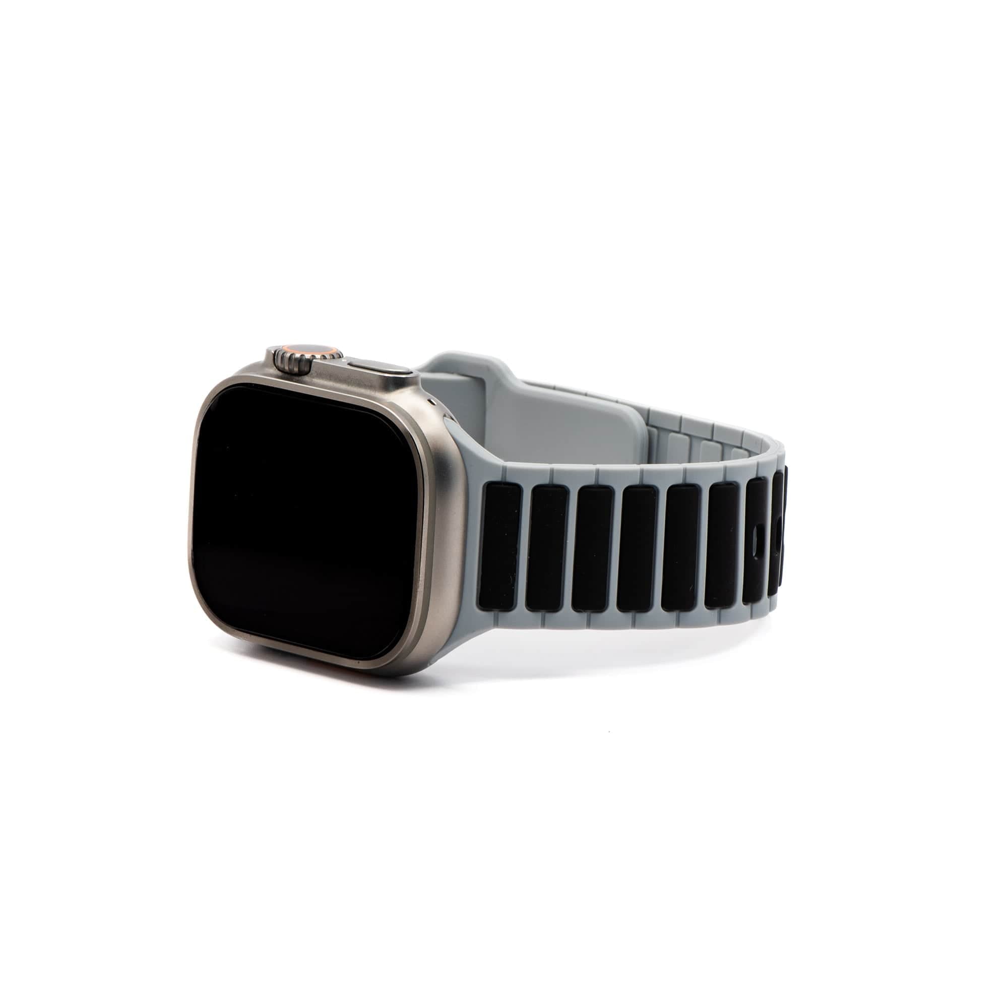 Silicone Ripple Band - For Apple Watch - Gray & Black