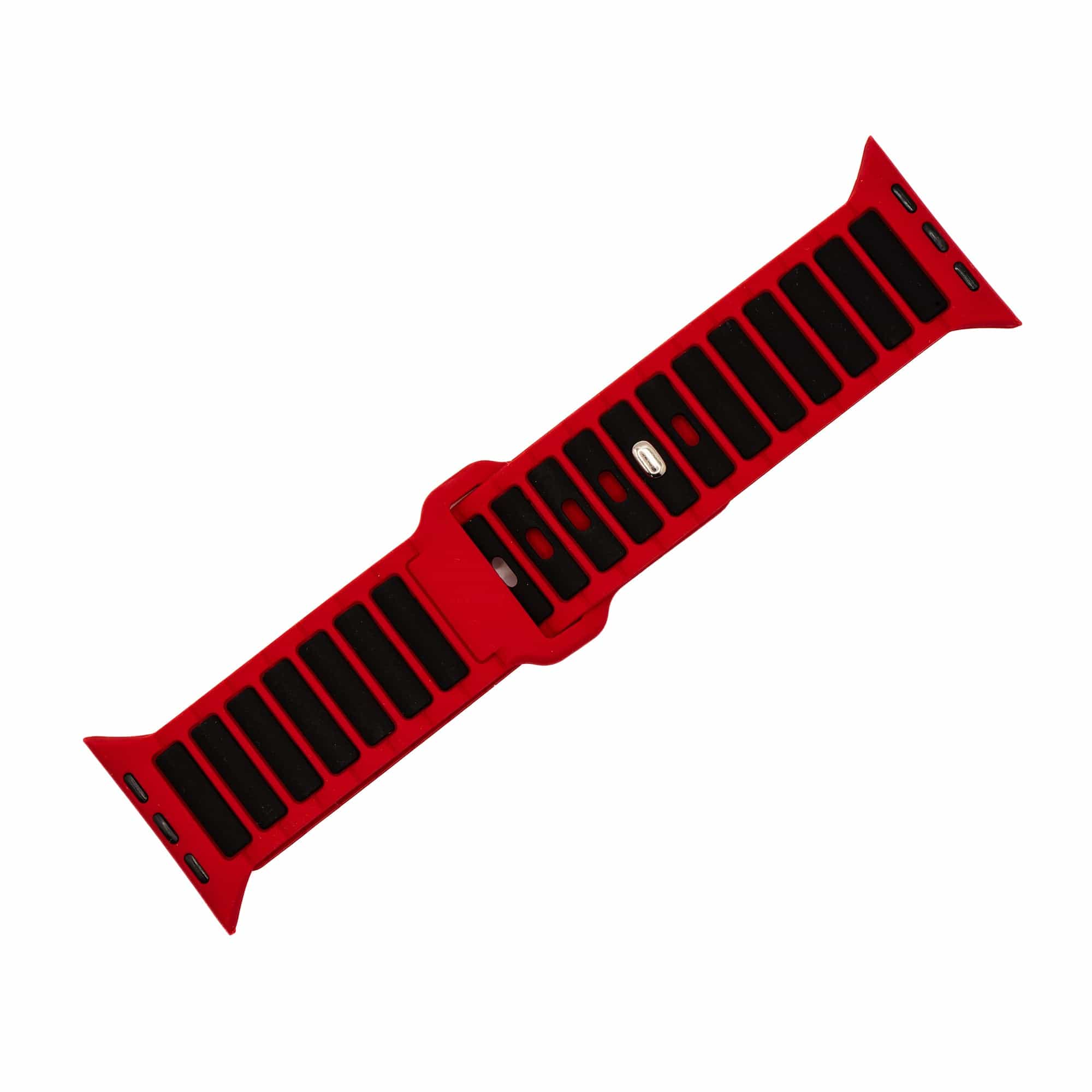 Silicone Ripple Band - For Apple Watch - Red & Black