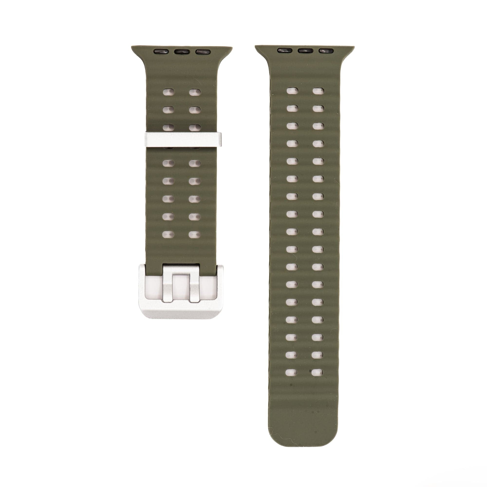 Silicone Wave Band - For Apple Watch - Army Green