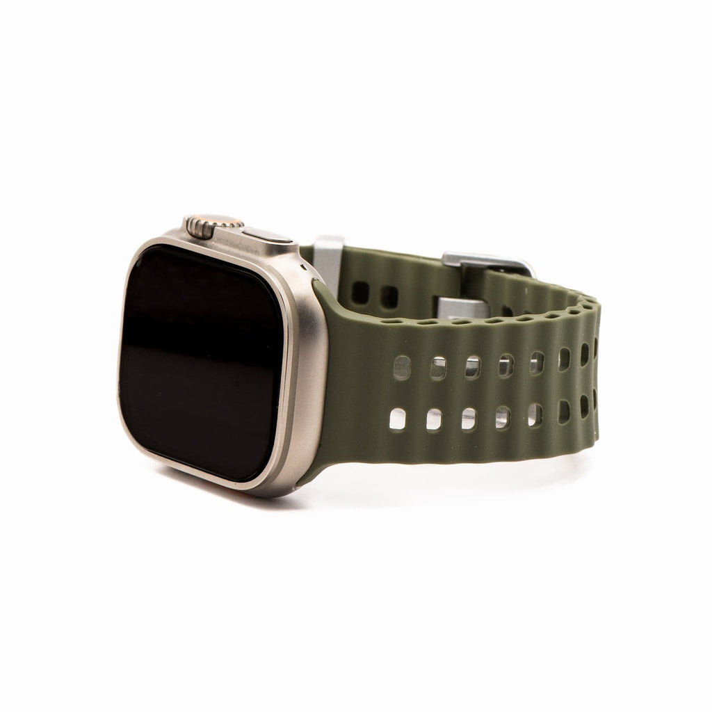 Silicone Wave Band - For Apple Watch - Army Green