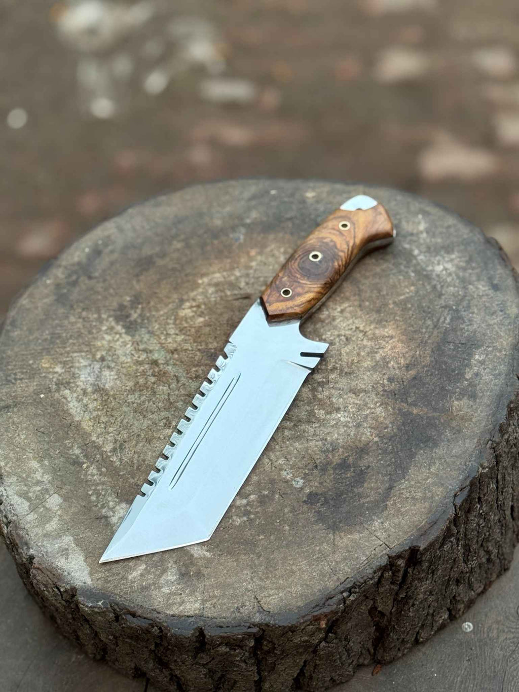 Stainless Steel Tracker Knife with Rosewood Handle | Full Tang Outdoor Knife