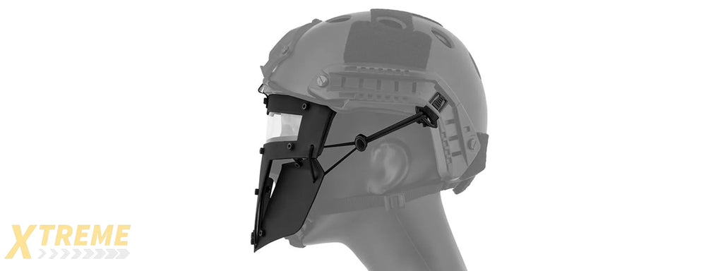 T-Shaped Windowed Attachment Face Mask For FAST/BUMP Helmets Tactical Modular Protection