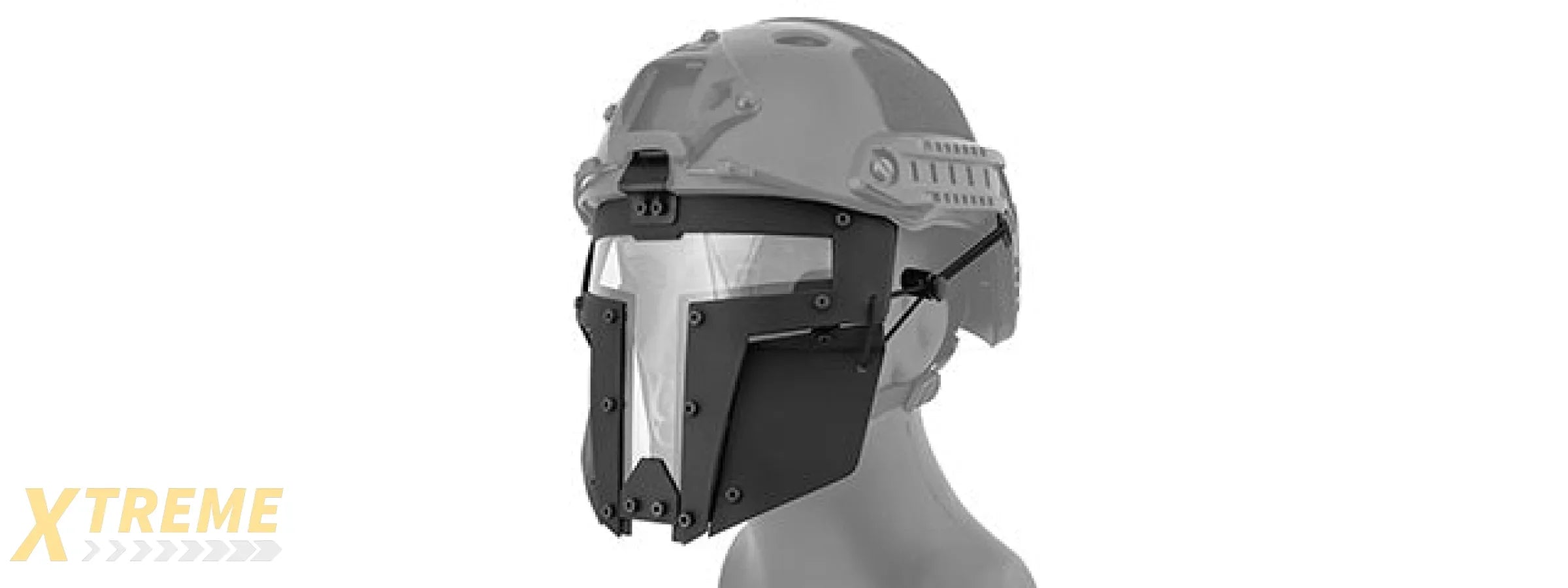 T-Shaped Windowed Attachment Face Mask For FAST/BUMP Helmets Tactical Modular Protection