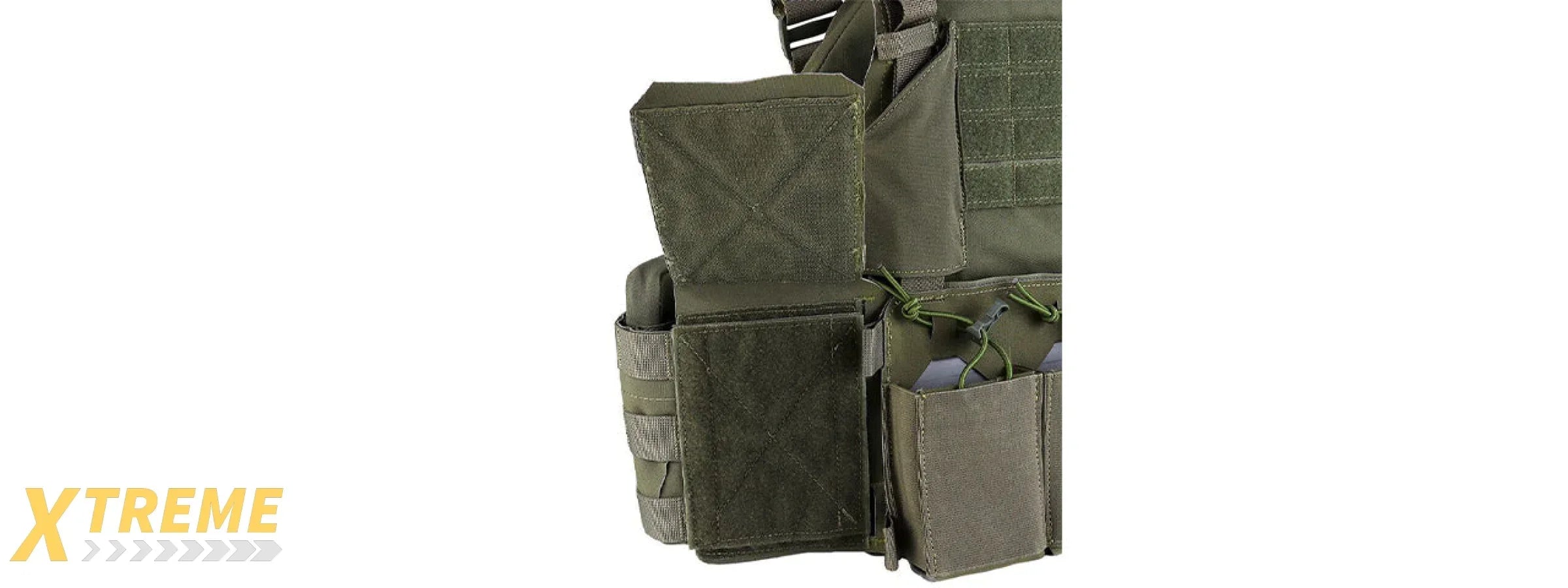 Tactical Chest Plate Carrier with Triple MOLLE Pouches Hunting Vest and Back Bag