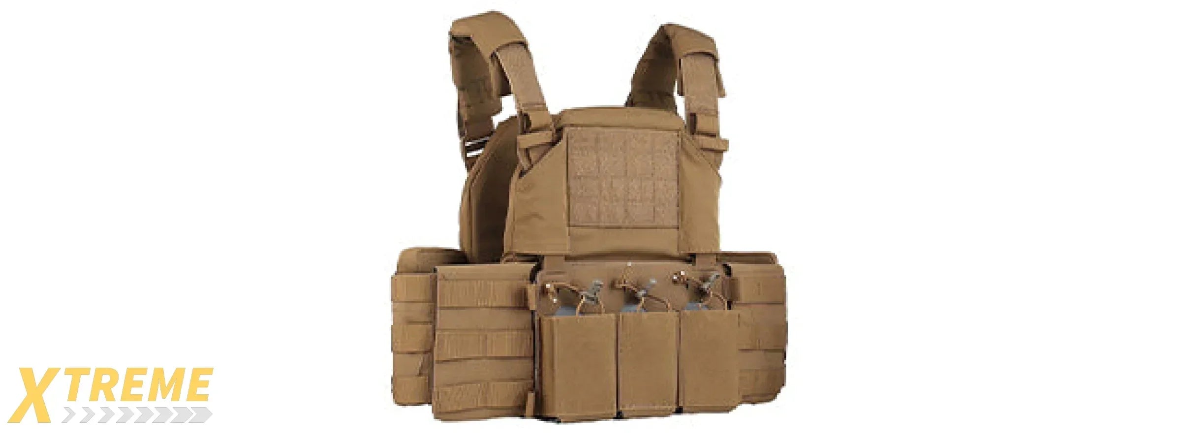 Tactical Chest Plate Carrier with Triple MOLLE Pouches Hunting Vest and Back Bag
