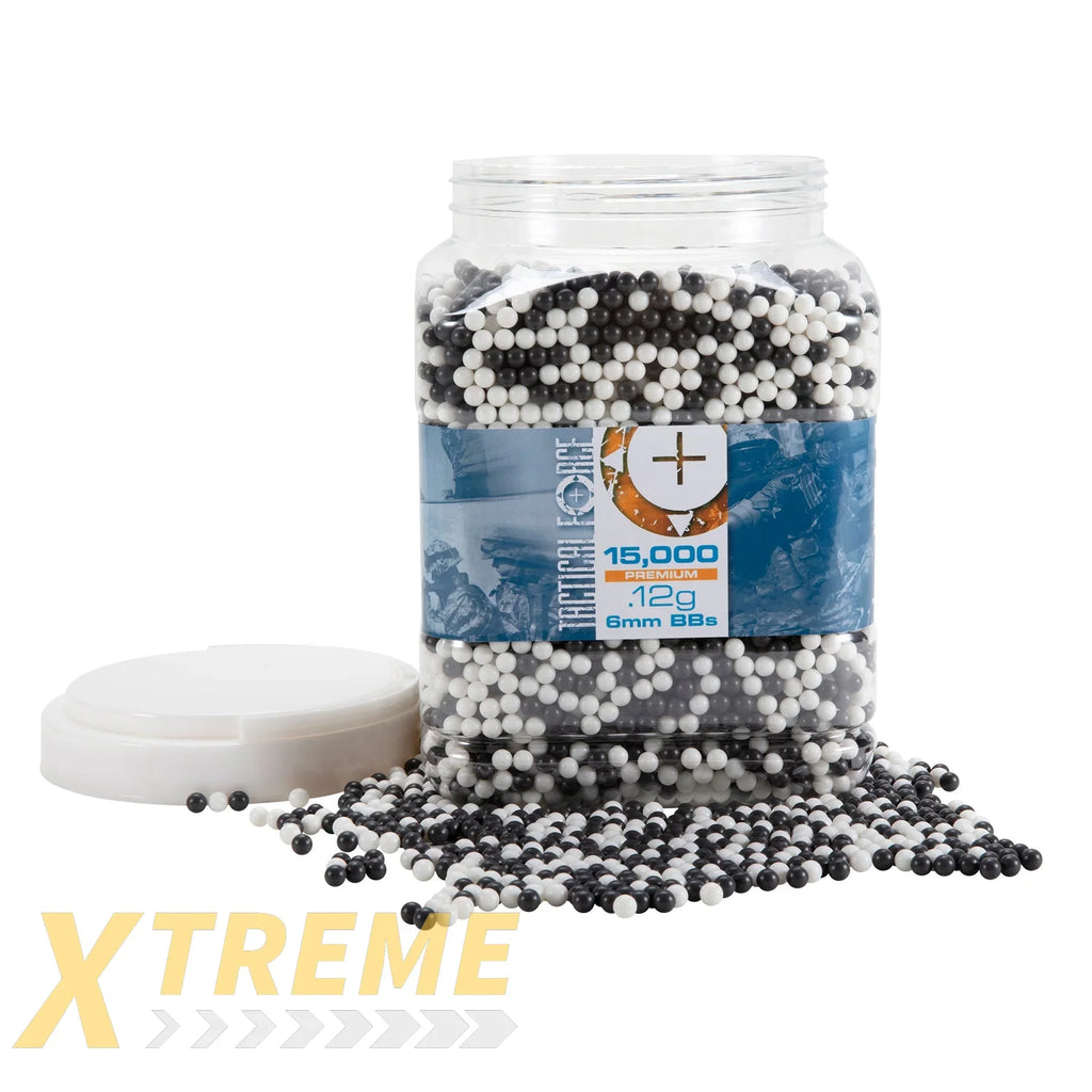 TACTICAL FORCE BB 12G- 15,000 COUNT - WHITE AND BLACK