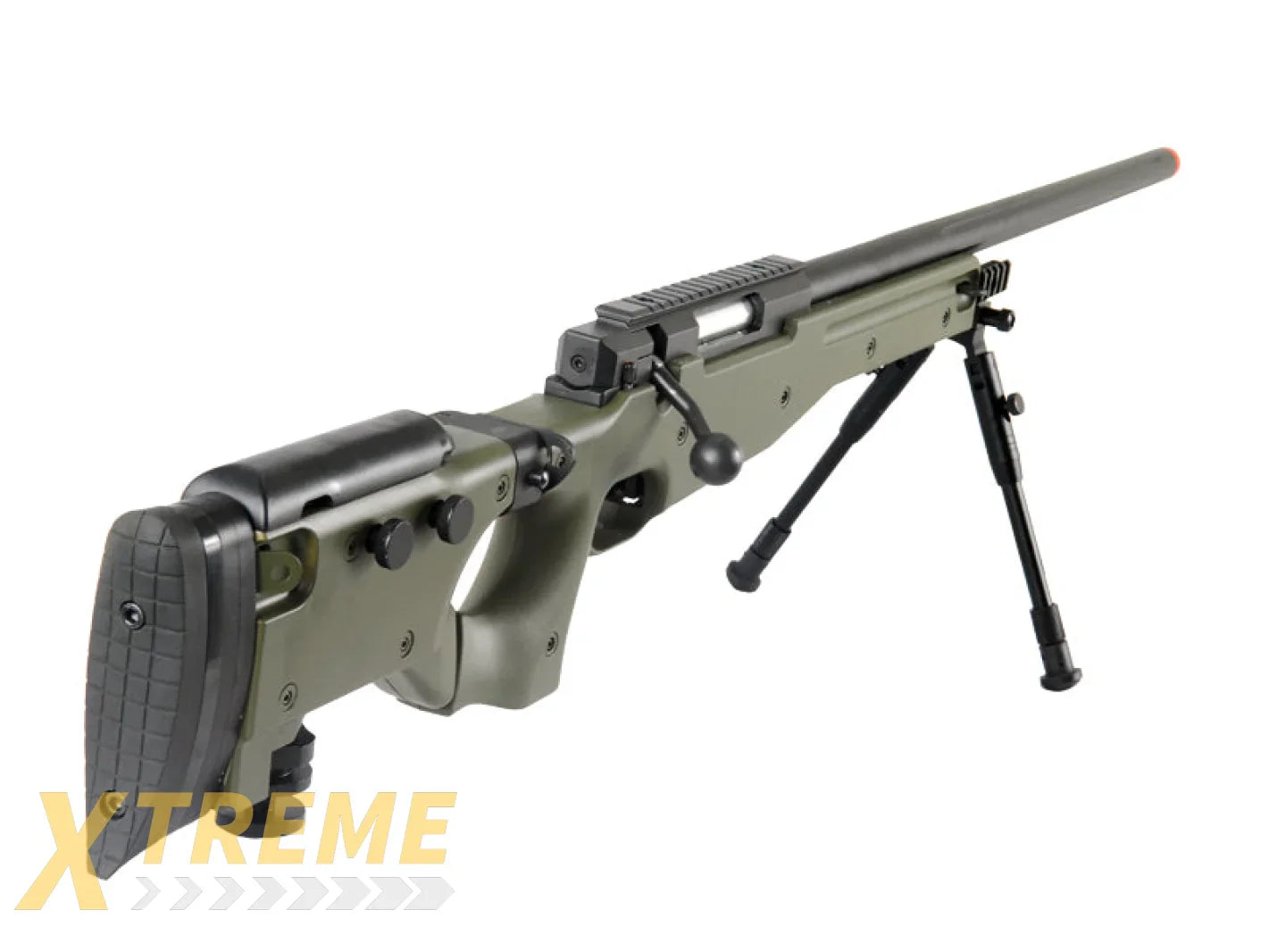 UK ARMS AIRSOFT L96 AWP BOLT ACTION RIFLE FOLD STOCK BIPOD - OD GREEN