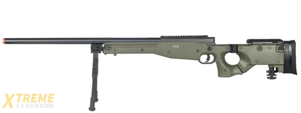 UK ARMS AIRSOFT L96 AWP BOLT ACTION RIFLE FOLD STOCK BIPOD - OD GREEN