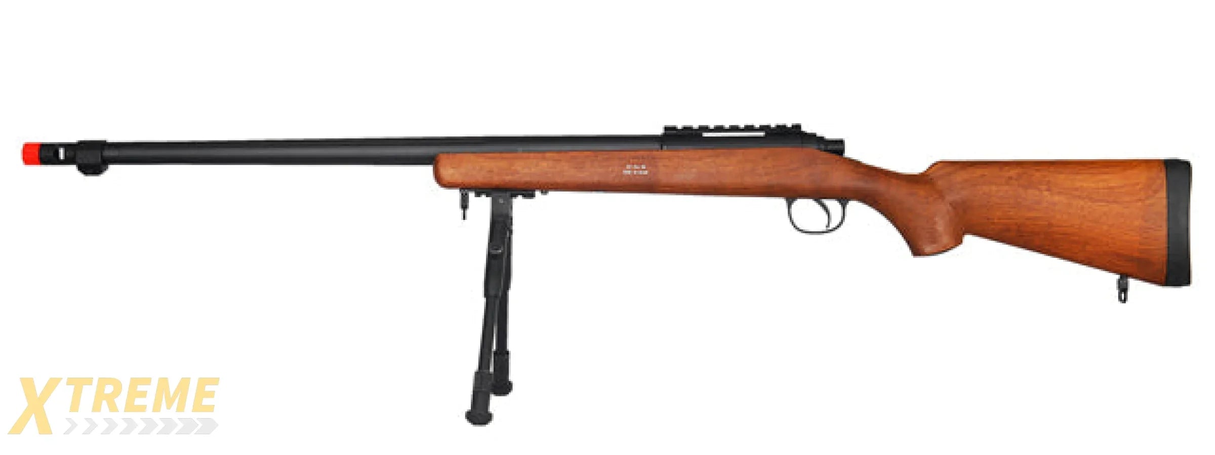 UK ARMS AIRSOFT VSR-10 BOLT ACTION RIFLE W/ FLUTED BARREL BIPOD - WOOD
