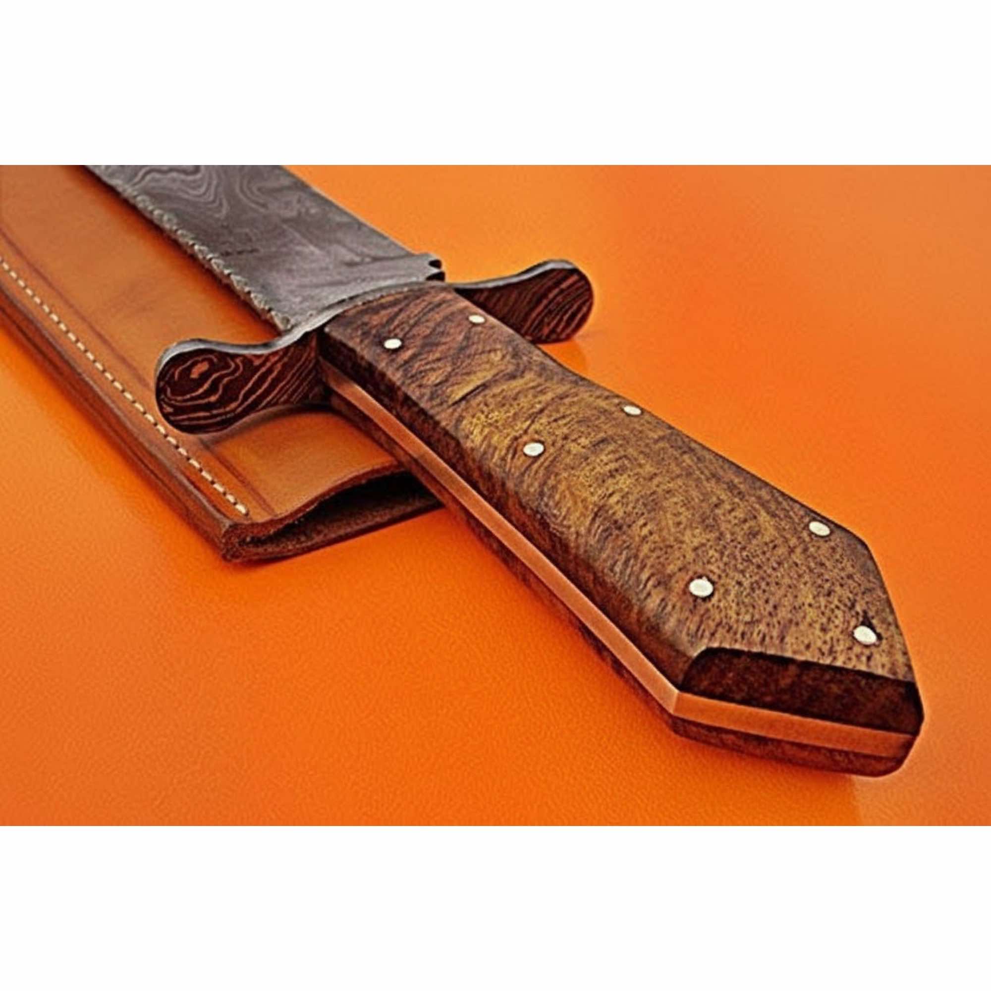 Victorian Style Custom Bowie ,Sheffield Clip Point Bowie Knife, Handmade Damascus Steel Blade, Walnut Burl Handle,
