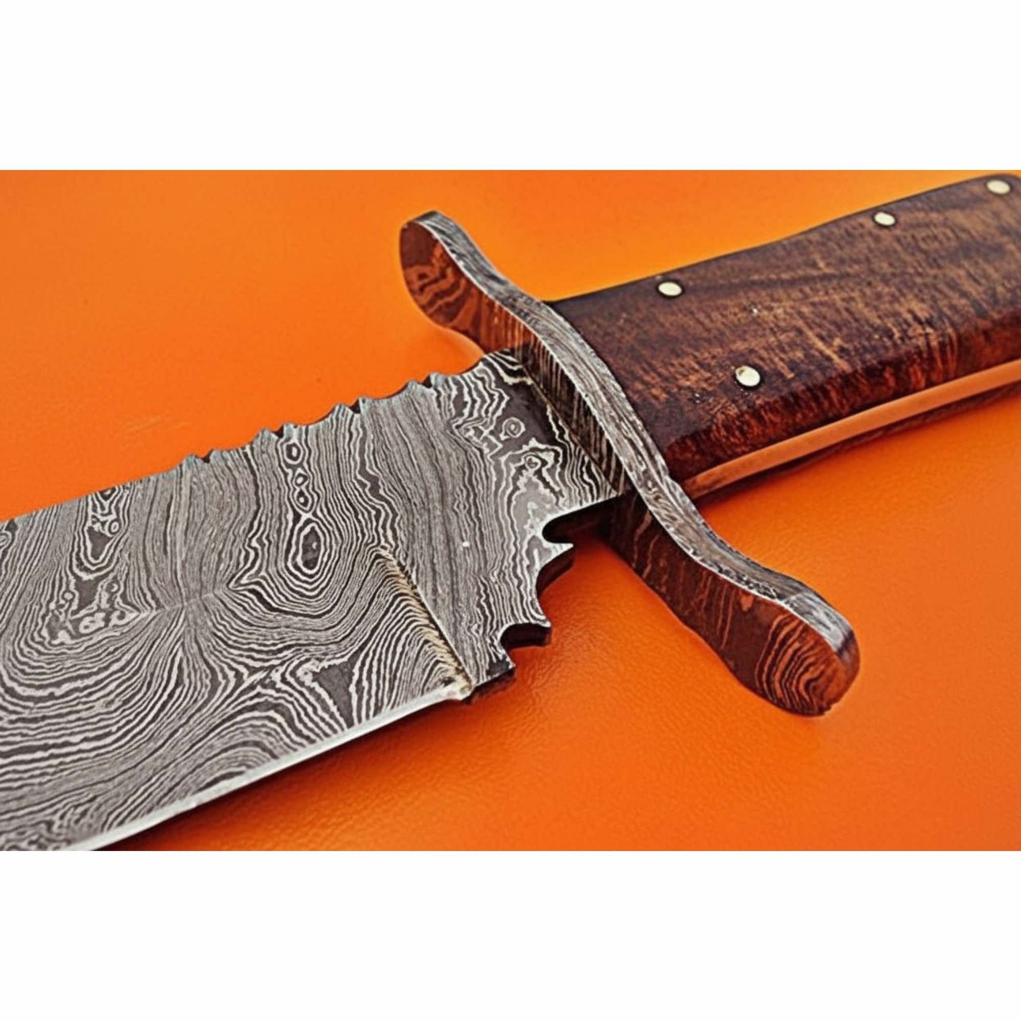 Victorian Style Custom Bowie ,Sheffield Clip Point Bowie Knife, Handmade Damascus Steel Blade, Walnut Burl Handle,