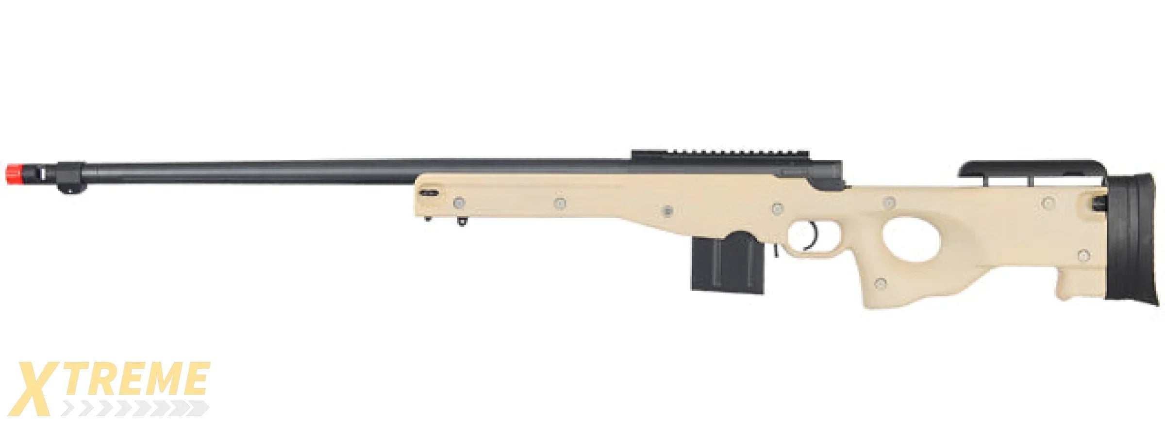 WELL AIRSOFT L96 BOLT ACTION RIFLE W/ FLUTED BARREL OPTICS RAIL - TAN
