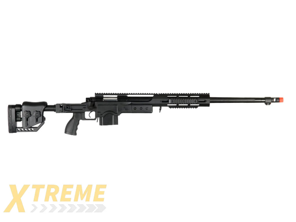 WELL AIRSOFT MB4411 BOLT ACTION SNIPER RIFLE W/ FLUTED BARREL - BLACK
