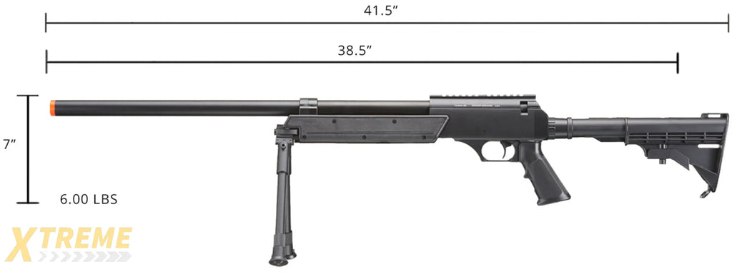 Well Fire Airsoft SR2 Bolt Action Rifle w/ Bipod (Color: Black)