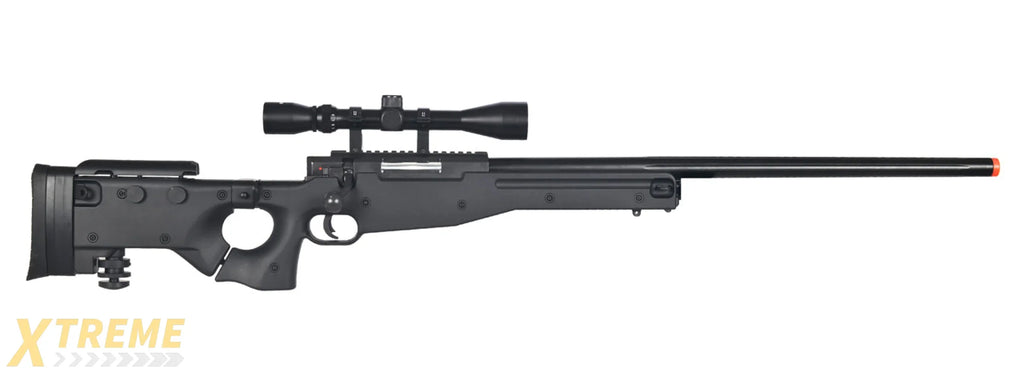 WELL MB08BA L96 AWP BOLT ACTION RIFLE w/FOLDING STOCK & SCOPE (COLOR: BLACK)