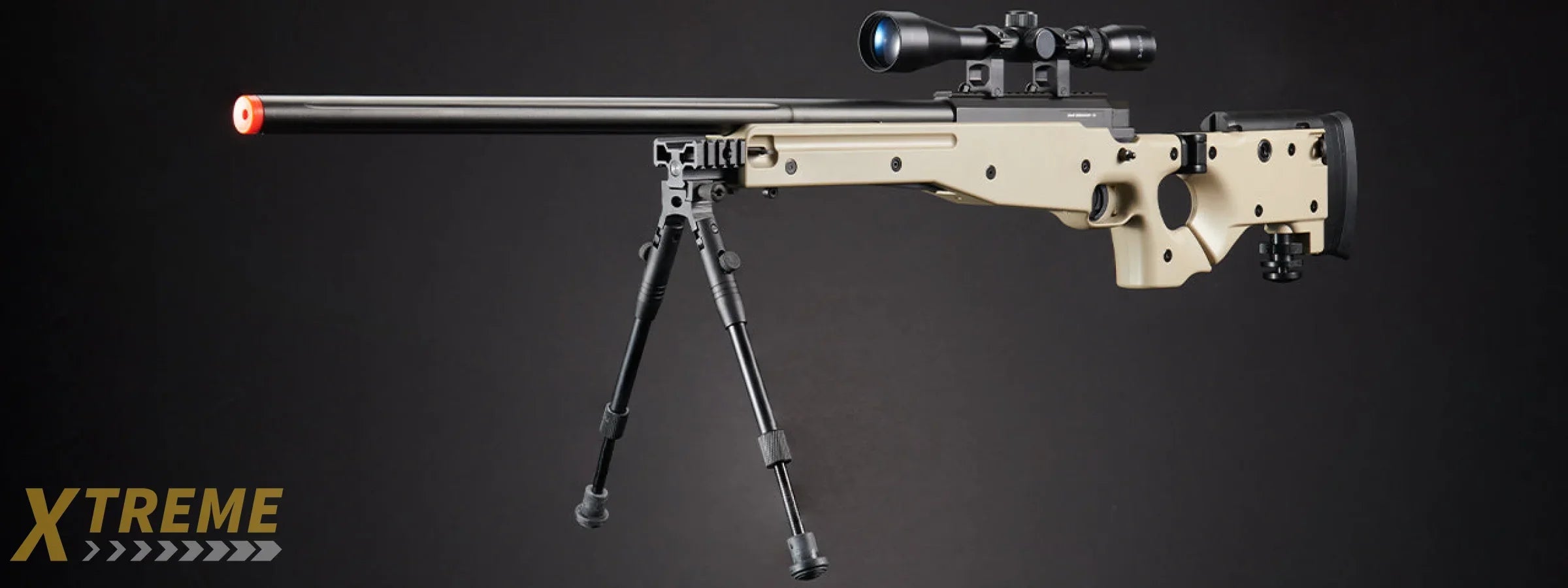 WELL MB08TAB L96 AWP BOLT ACTION RIFLE w/FOLDING STOCK BIPOD & SCOPE (COLOR: TAN)