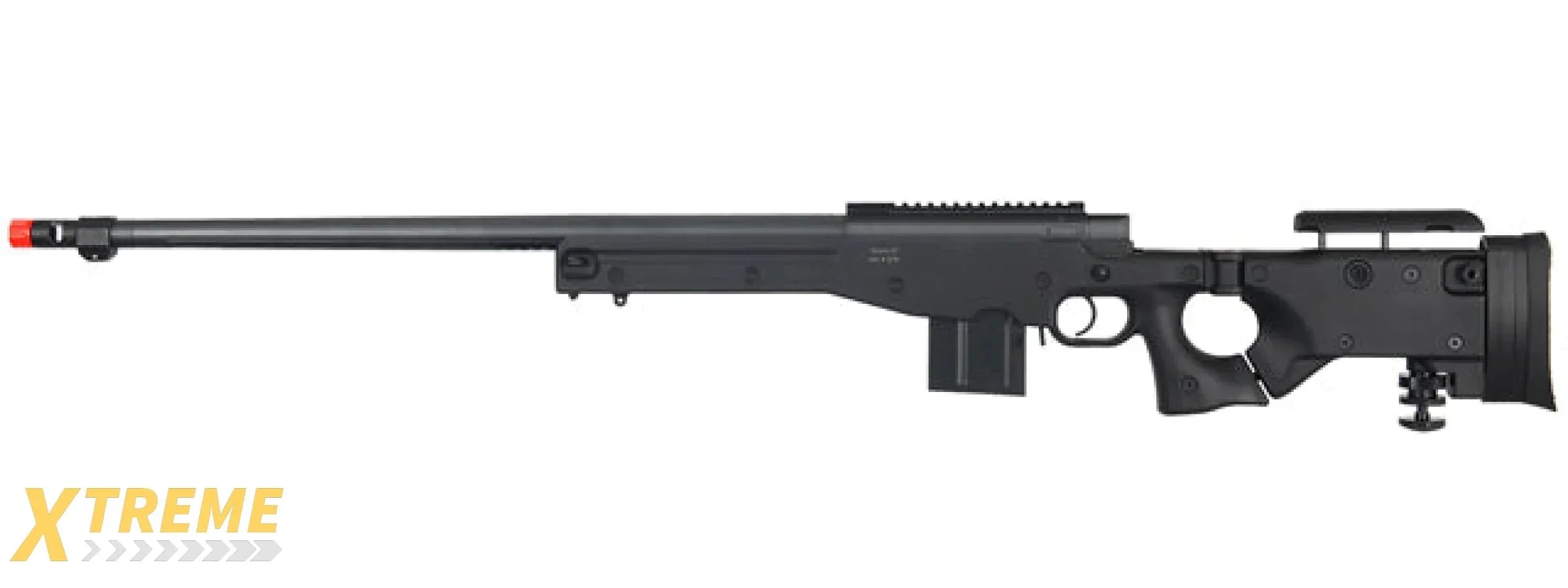 WELL MB4403 BOLT ACTION AIRSOFT RIFLE W/ FLUTED BARREL, SCOPE (ILLUMINATED), AND BIPOD