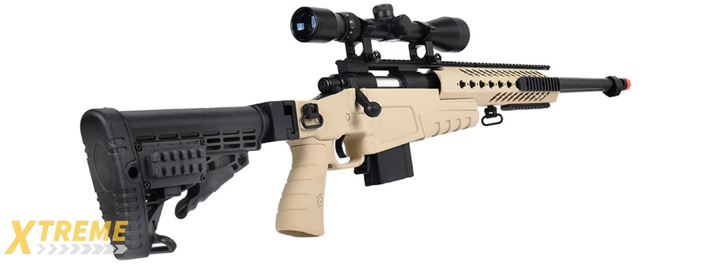 WellFire MB4418-1 Bolt Action Airsoft Sniper Rifle — Tactical Precision Series
