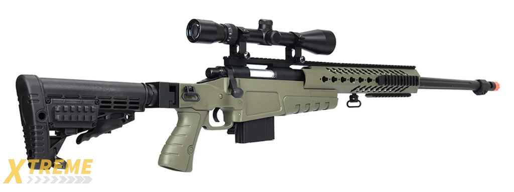 WellFire MB4418-1 Bolt Action Airsoft Sniper Rifle — Tactical Precision Series