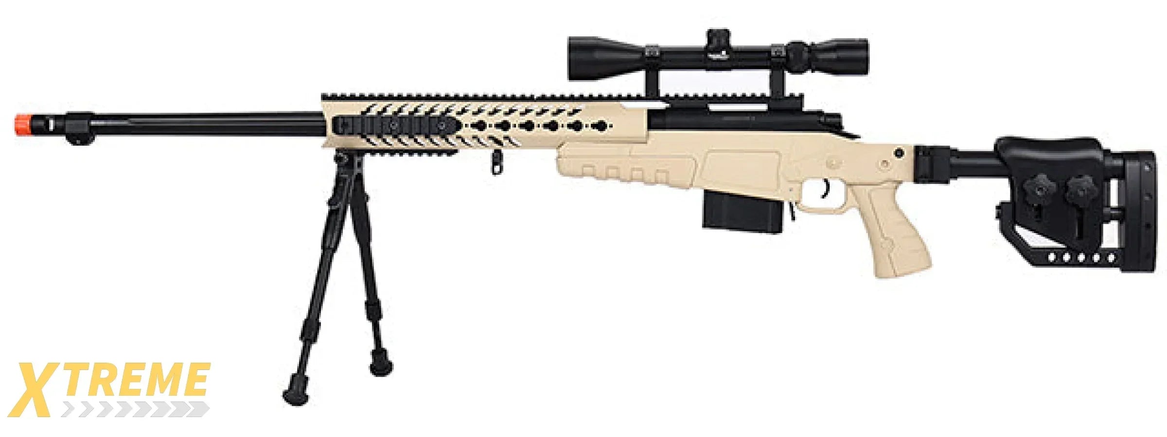WellFire MB4418-2 Bolt Action Long Range Airsoft Sniper Rifle w/ Accessories