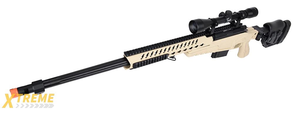 WellFire MB4418-2 Bolt Action Long Range Airsoft Sniper Rifle w/ Accessories