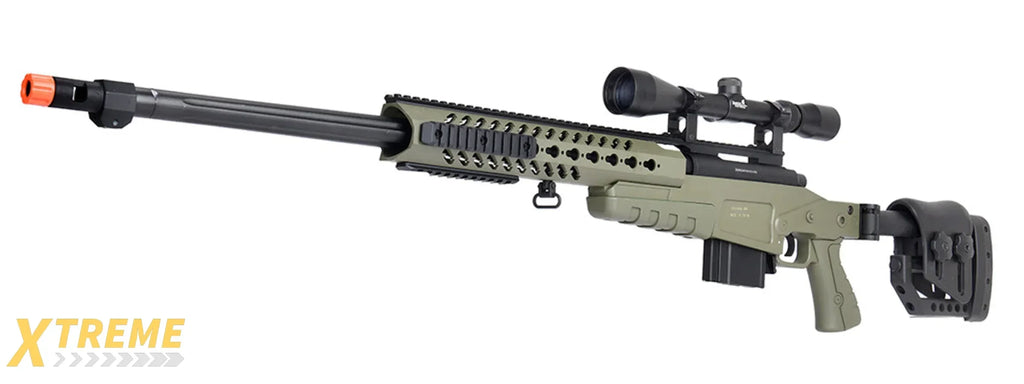 WellFire MB4418-2 Bolt Action Long Range Airsoft Sniper Rifle w/ Accessories