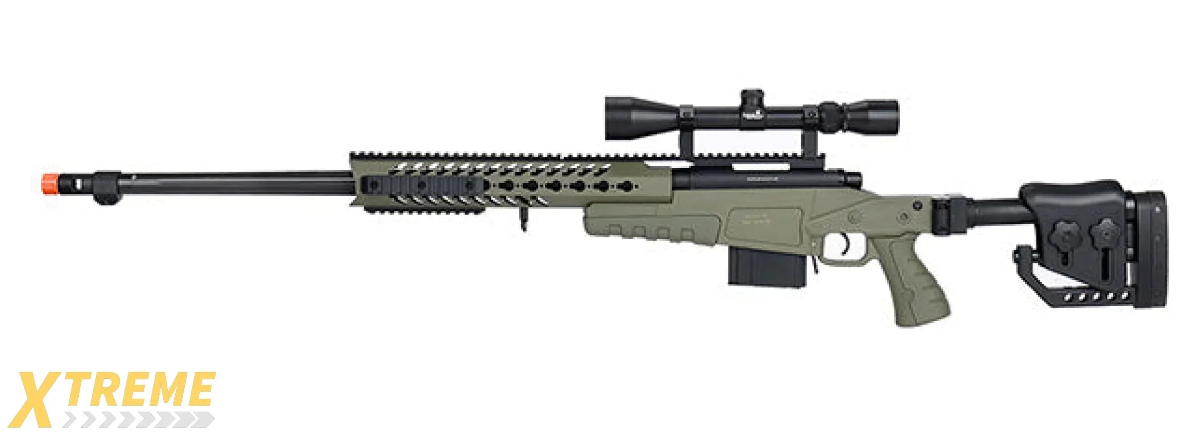 WellFire MB4418-2 Bolt Action Long Range Airsoft Sniper Rifle w/ Accessories
