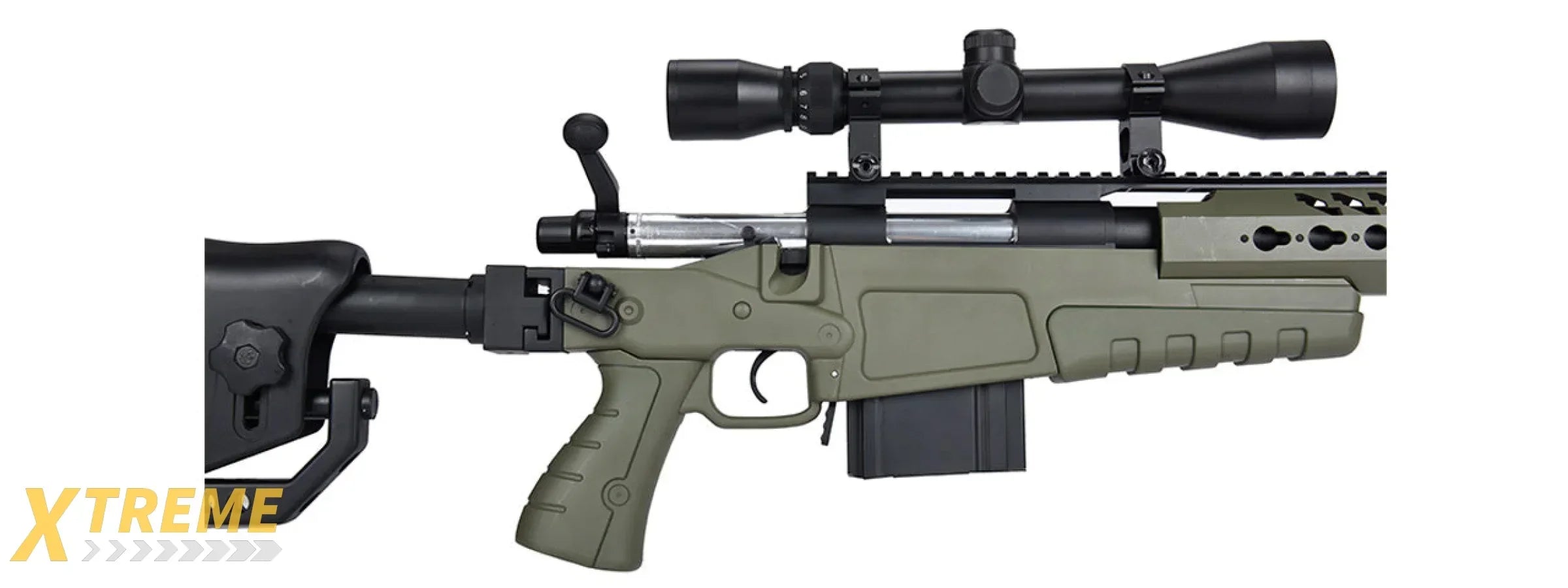 WellFire MB4418-2 Bolt Action Long Range Airsoft Sniper Rifle w/ Accessories