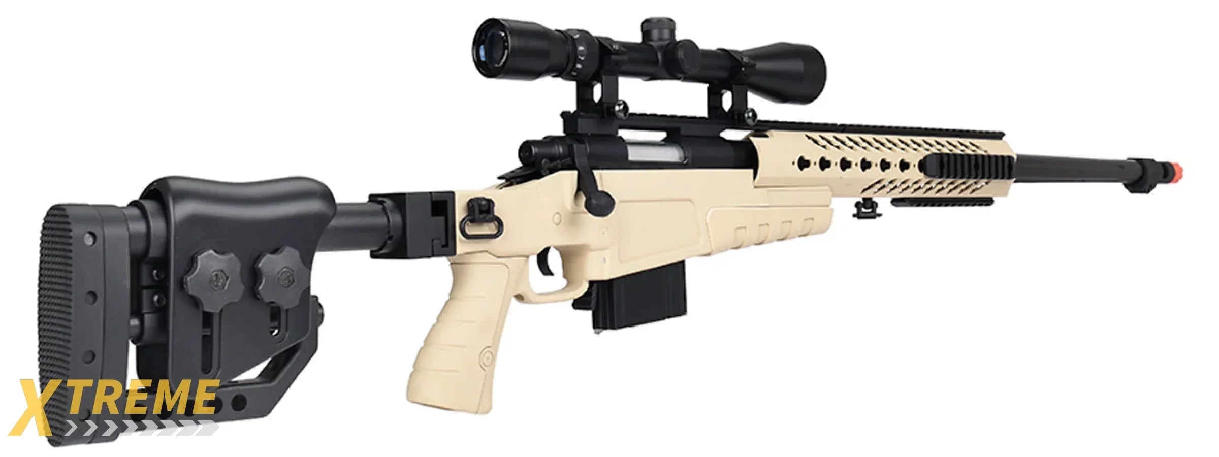 WellFire MB4418-2 Bolt Action Long Range Airsoft Sniper Rifle w/ Accessories