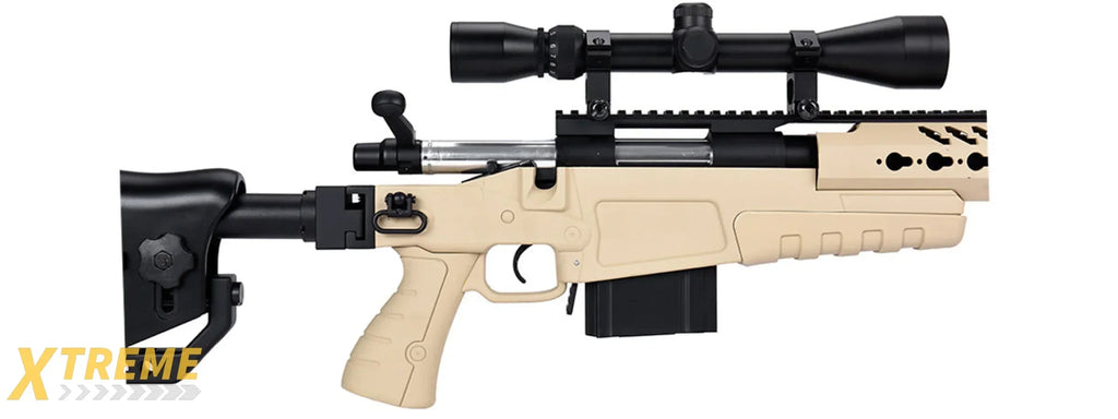 WellFire MB4418-2 Bolt Action Long Range Airsoft Sniper Rifle w/ Accessories