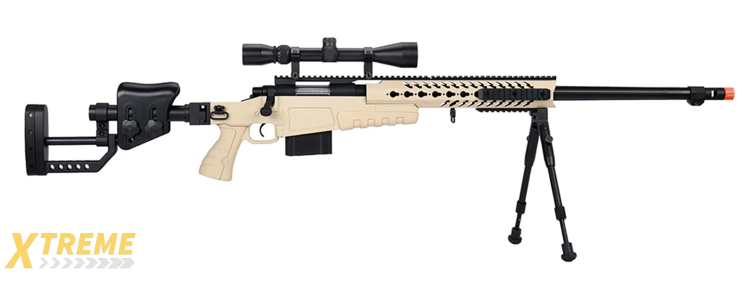 WellFire MB4418-2 Bolt Action Long Range Airsoft Sniper Rifle w/ Accessories